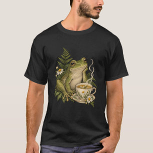 Cozy Frog with Chamomile Tea and Ferns T-Shirt