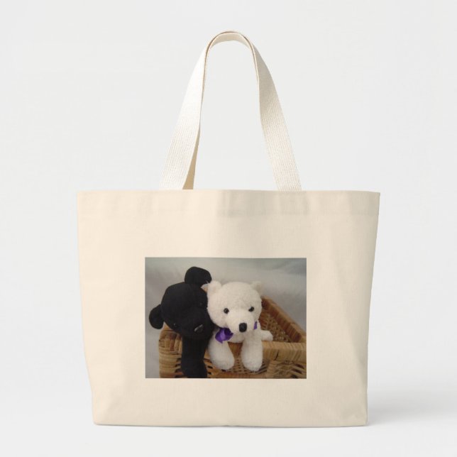 Cozy Furry Friends Large Tote Bag (Front)