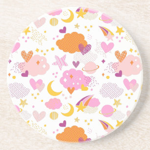 Cozy Galaxy- cosmos, moon, stars and hearts Throw  Coaster