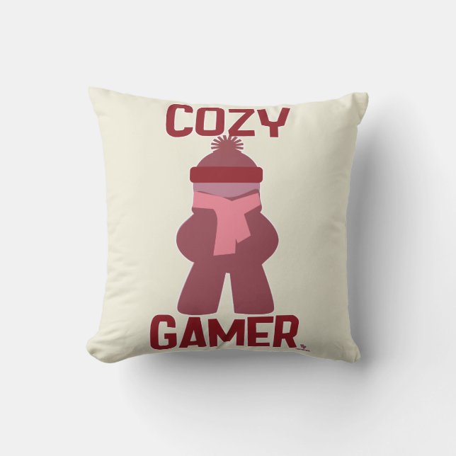 Cozy Gamer Fun Boardgame Meeple Gaming Life Throw Pillow (Front)