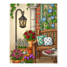 Cozy Garden Bench Art