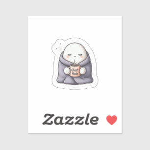  Cozy Ghost Mode Sticker – Cute Cartoon Ghost with