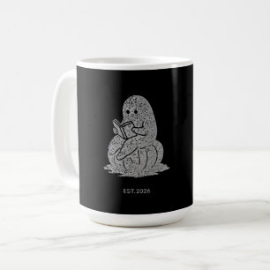 Cozy Ghost Reading on Pumpkin Hoodie Coffee Mug