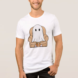 Cozy Ghost Relaxing in Armchair Tri-Blend Shirt