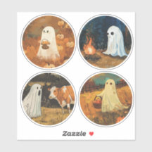 Cozy Ghost Stickers (Set of 4)
