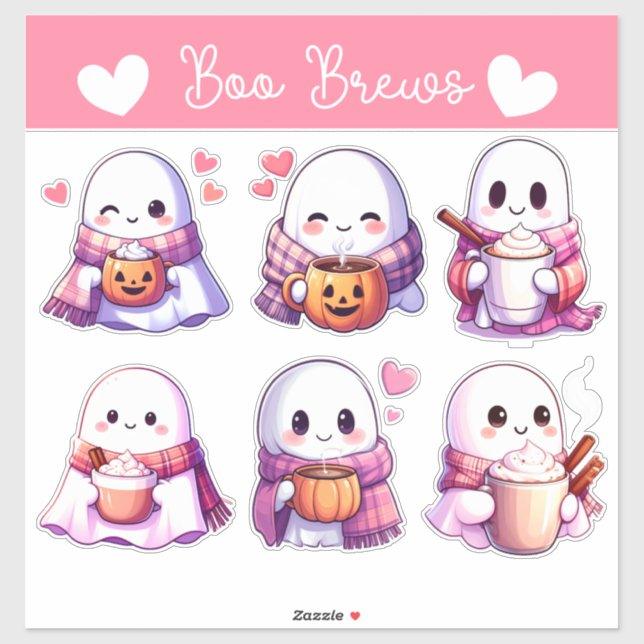 Cozy Ghosts with Autumn Mugs & Heartwarming Vibes (Sheet)