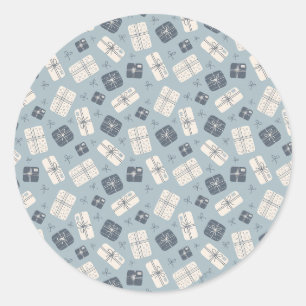 Cozy Gift Boxes Seamless Vector Pattern Classic Round Sticker