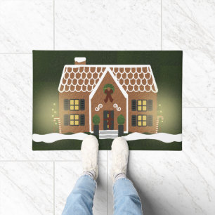 Cozy Gingerbread Christmas Door Mat