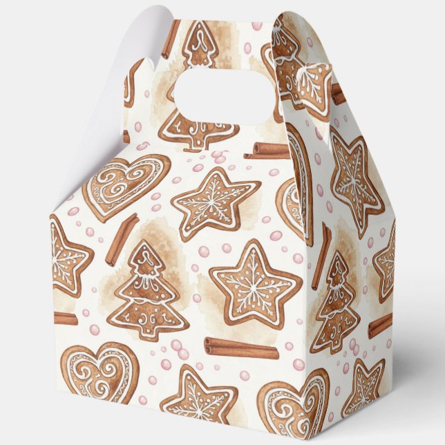 Cozy Gingerbread Cookie Seamless Pattern Favor Box (Front)
