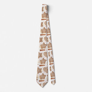 Cozy Gingerbread Cookie Seamless Pattern Tie