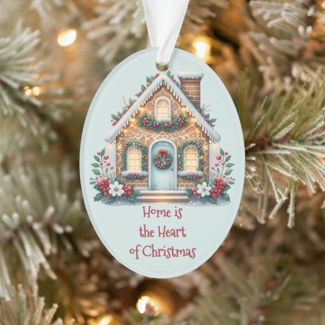 Cozy Gingerbread House Holiday Illustration (Arbre)