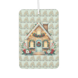 Cozy Gingerbread House Holiday Illustration Air Freshener