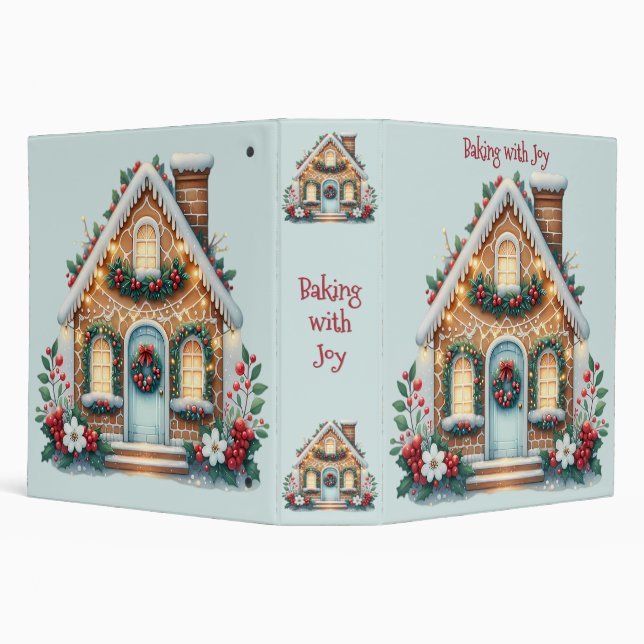 Cozy Gingerbread House Holiday Illustration Binder (Background)