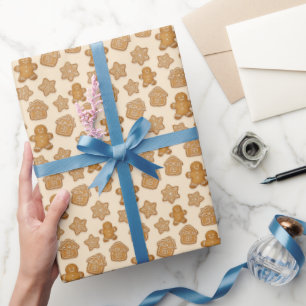Cozy Gingerbread Men Cookies  Wrapping Paper