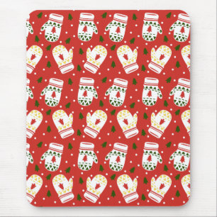 Cozy Gold Winter Gloves Mouse Pad