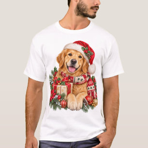 Cozy Golden Retriever Christmas T-Shirt