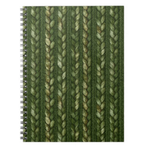 Cozy Green Braided Stripes Notebook