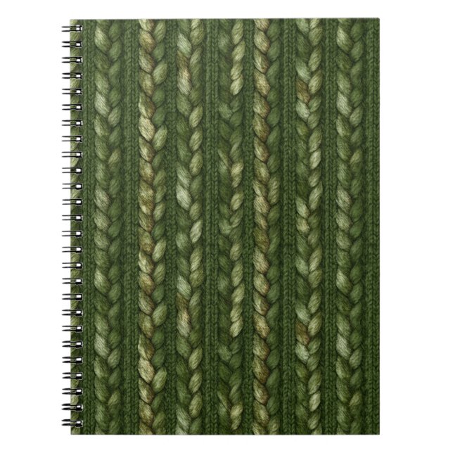 Cozy Green Braided Stripes   Notebook (Front)