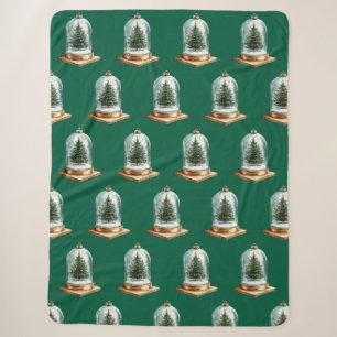 Cozy Green Christmas Tree Sherpa Blanket