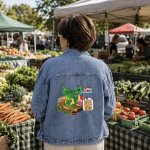Cozy Green Pastry Chef Dragon Kitchen Bakery Denim Jacket