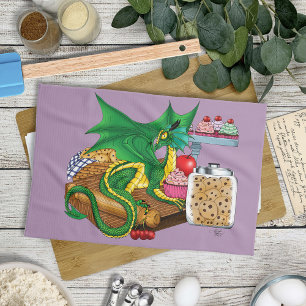 Cozy Green Pastry Chef Dragon Kitchen Bakery Towel