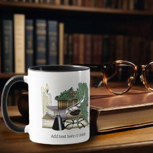 Cozy Green Whimsical Sleeping Dragon Book Lover Mug