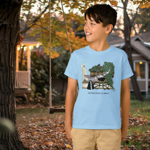 Cozy Green Whimsical Sleeping Dragon Book Lover T-Shirt