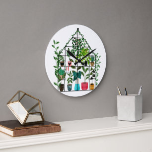 Cozy Greenhouse Large Clock