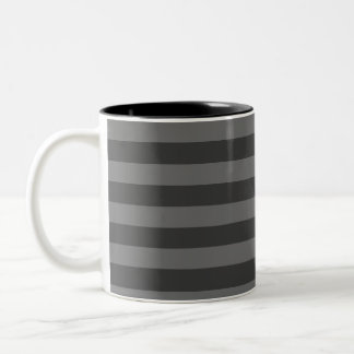 Cozy Grey Striped Two-Tone Coffee Mug