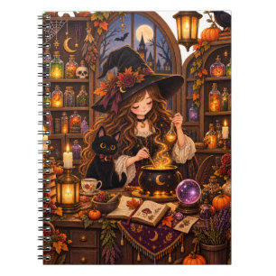 Cozy Halloween Apothecary Witch Notebook
