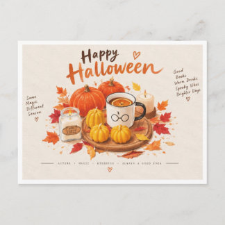 Cozy Halloween Autumn Magic Postcard