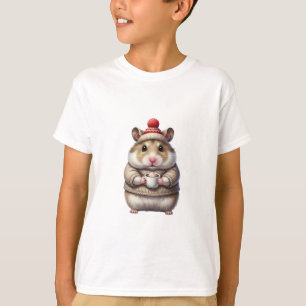 Cozy Hamster Winter Vibes Kids T-Shirt