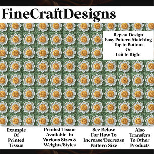 Cozy Handmade Crochet Daisy Pattern BN9 Decoupage Tissue Paper