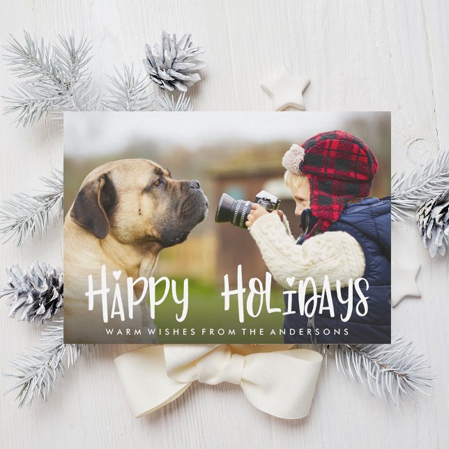 Cozy Happy Holidays Christmas Photo Card (Creator Uploaded)