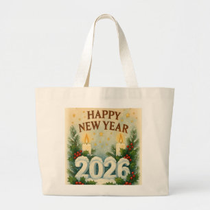cozy happy new year 2026 tote bag