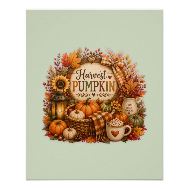 Cozy Harvest Pumpkin Poster (Front)