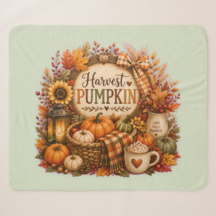 Cozy Harvest Pumpkin Sherpa Blanket