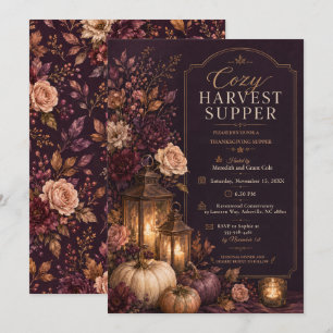 Cozy Harvest Thanksgiving Supper Invitation