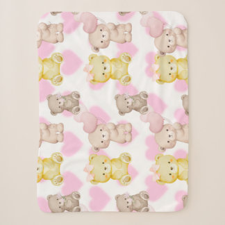 Cozy Heart & Bear Aesthetic Pattern Blanket