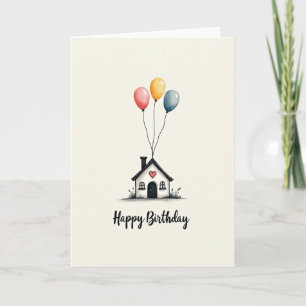 Cozy Heart Home Birthday Card