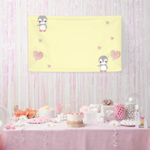 Cozy Heart Warming Penguin Banner