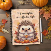 Cozy Hedgehog Autumn Coffee Notebook