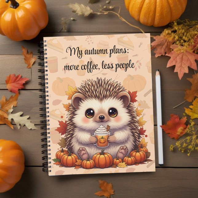Cozy Hedgehog Autumn Coffee Notebook (Creator Uploaded)