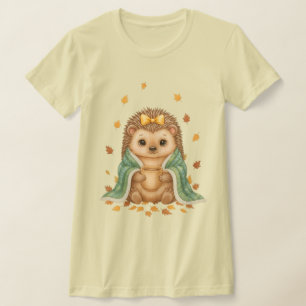 Cozy Hedgehog Fall Autumn Hedgehog with Scarf & T-Shirt