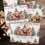 Cozy Highland Cow Farm Animal Merry Christmas Wrapping Paper Sheet<br><div class="desc">Wrap your gifts in a delightful touch of the countryside with our Highland Cow Christmas Wrapping Paper. This festive paper brings a whimsical charm to your holiday celebrations, perfect for those who adore farm animal themes and farmhouse aesthetics. Features Charming Design: Featuring a majestic highland cow and three adorable calves,...</div>