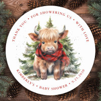 Cozy Highland Cow Farm Animals Winter Baby Shower