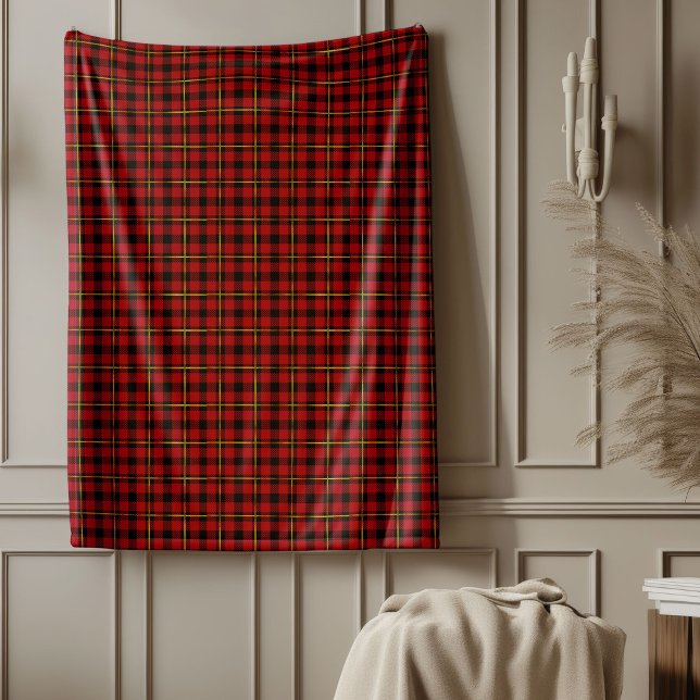 Cozy Holiday Classic Tartan Plaid Red Black Gold Fleece Blanket (Cozy Holiday Classic Tartan Plaid Red Black Gold Fleece Blanket)