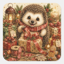 Cozy Holiday Cottagecore Hedgehog