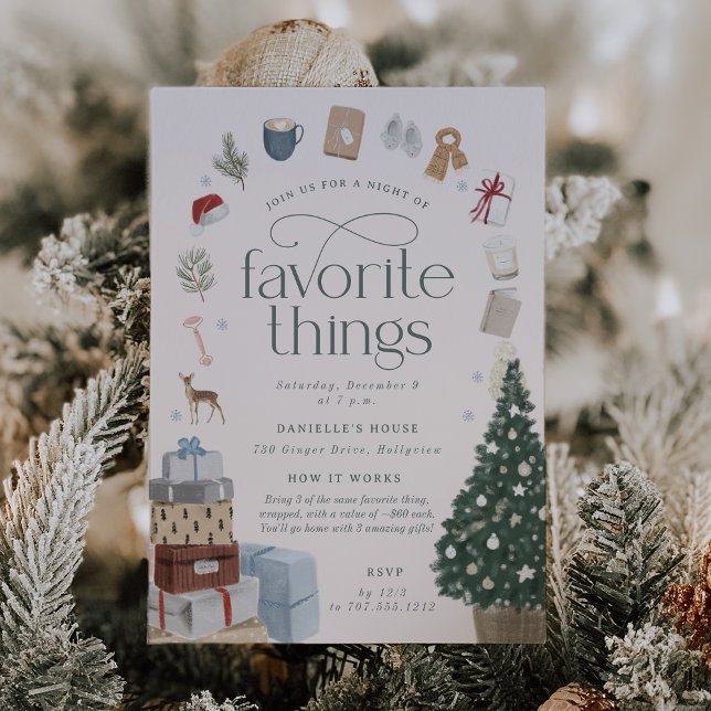 Cozy Holiday Favourite Things Party Invitation (Creator Uploaded)