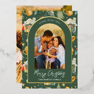 Cozy Holiday Green Illustrated Print with Photos